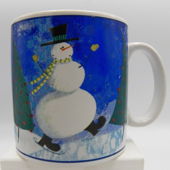 Snowman Coffee Mug Oneida Snow Pals Susan Zulauf Designs Christmas Tree Winter - Picture 2 of 7